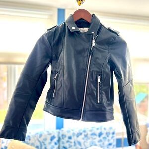 Faux black leather jacket. Little girls size 12.